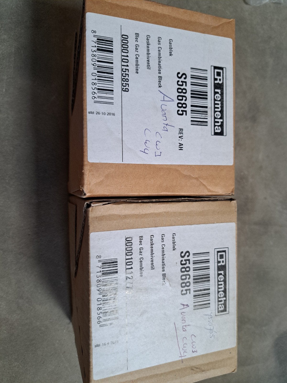 2x Remeha Gasblok S58685 voor Avanta CW3/CW4 CV-ketel, ., Cv-ketel of Combi-ketel, Nieuw, Ophalen of Verzenden