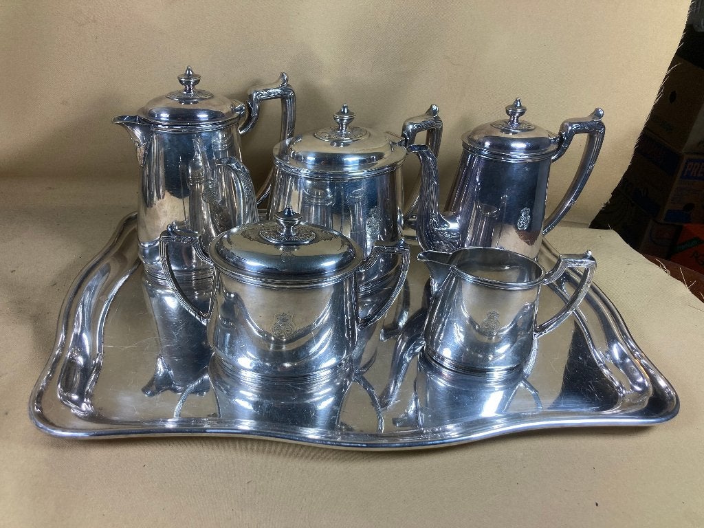 Verzilverd koffie-thee servies Koninklijke Hollandsche Lloyd, Antiek en Kunst, Ophalen of Verzenden
