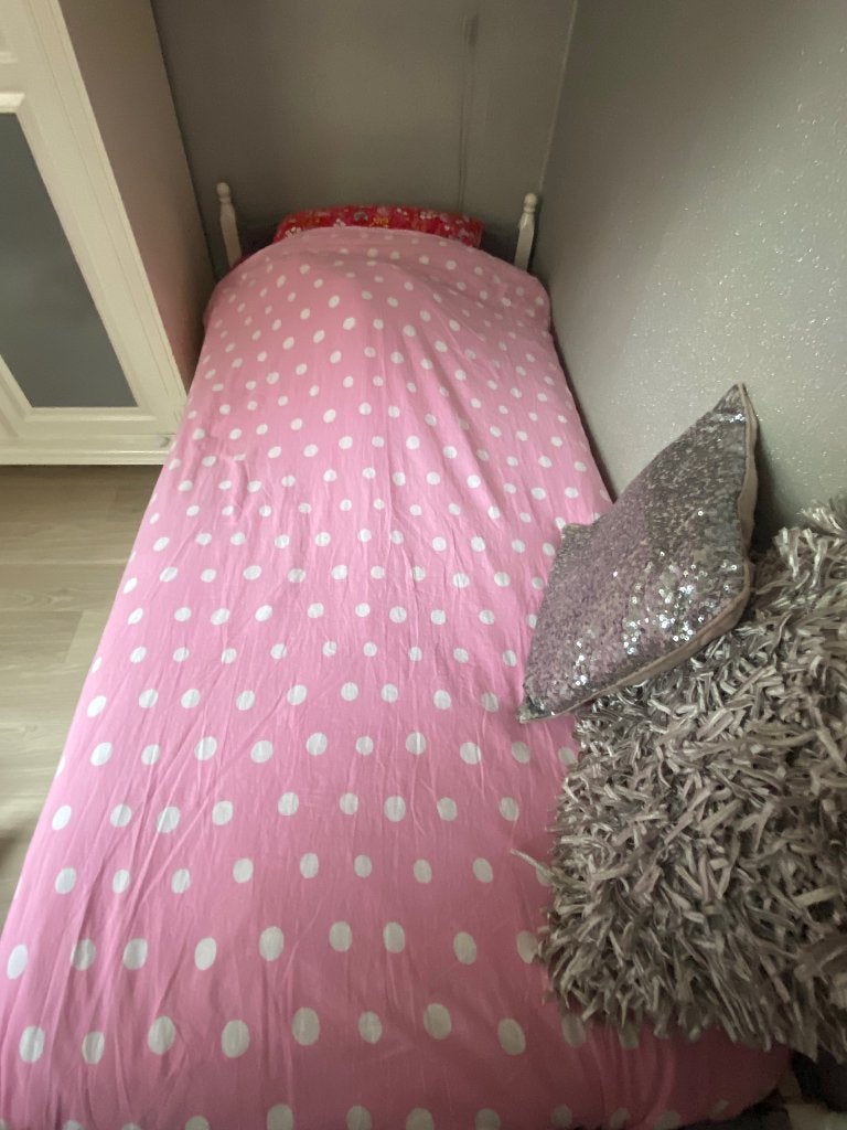 Ledikant houten 1 persoons bed, Huis en Inrichting, Slaapkamer | Bedden, Ophalen, Gebruikt, 90 cm, Eenpersoons