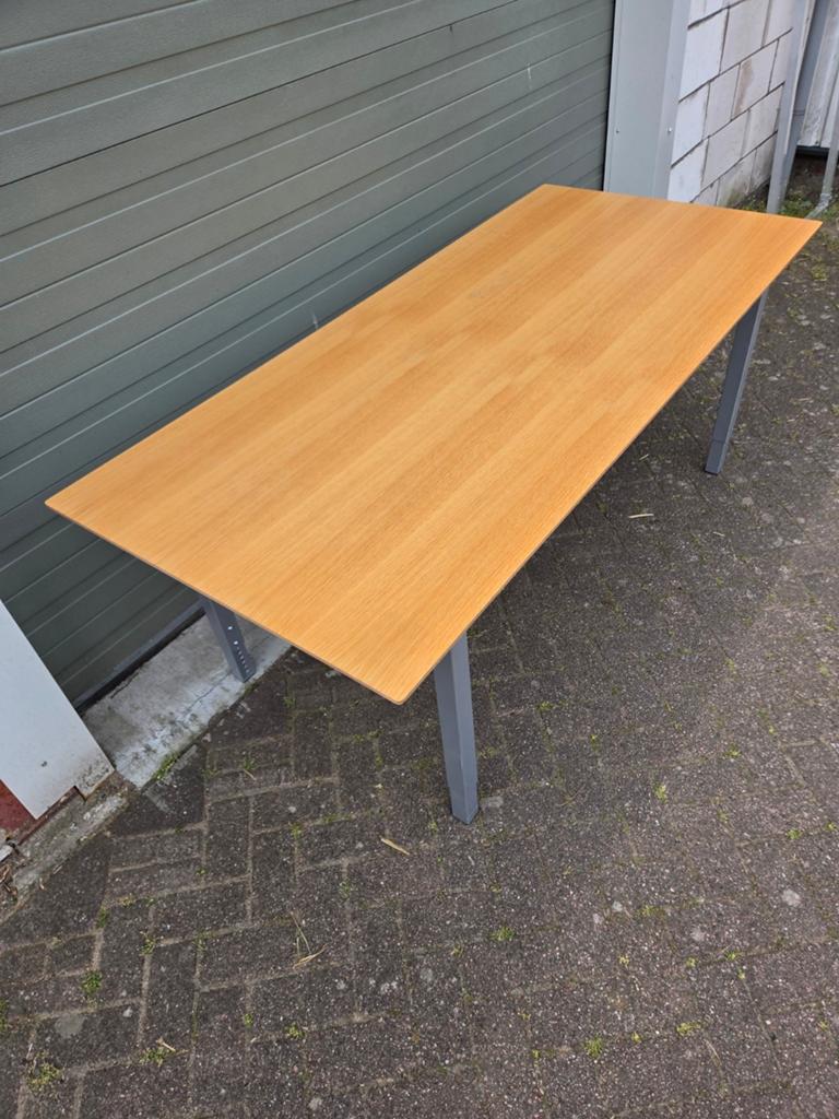 Bureautafel / vergadertafel 200x90 eiken fineer, Huis en Inrichting, Tafels | Eettafels, Ophalen, Gebruikt, 200 cm of meer, 50 tot 100 cm