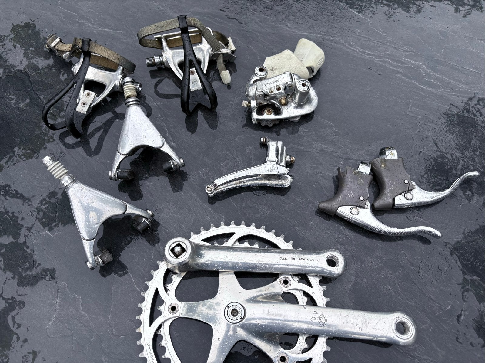 Vintage Campagnolo Fietsonderdelen - Restauratieproject, Crankstel of Pedalen, Gebruikt, Ophalen of Verzenden, Aluminium
