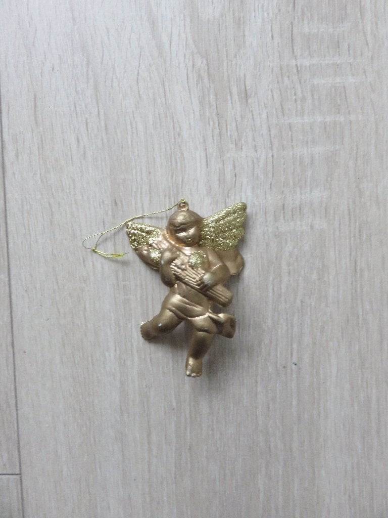 Kerst engel goud  Afmeting:10.5 cm x 7.5 cm, Ophalen of Verzenden, Nieuw