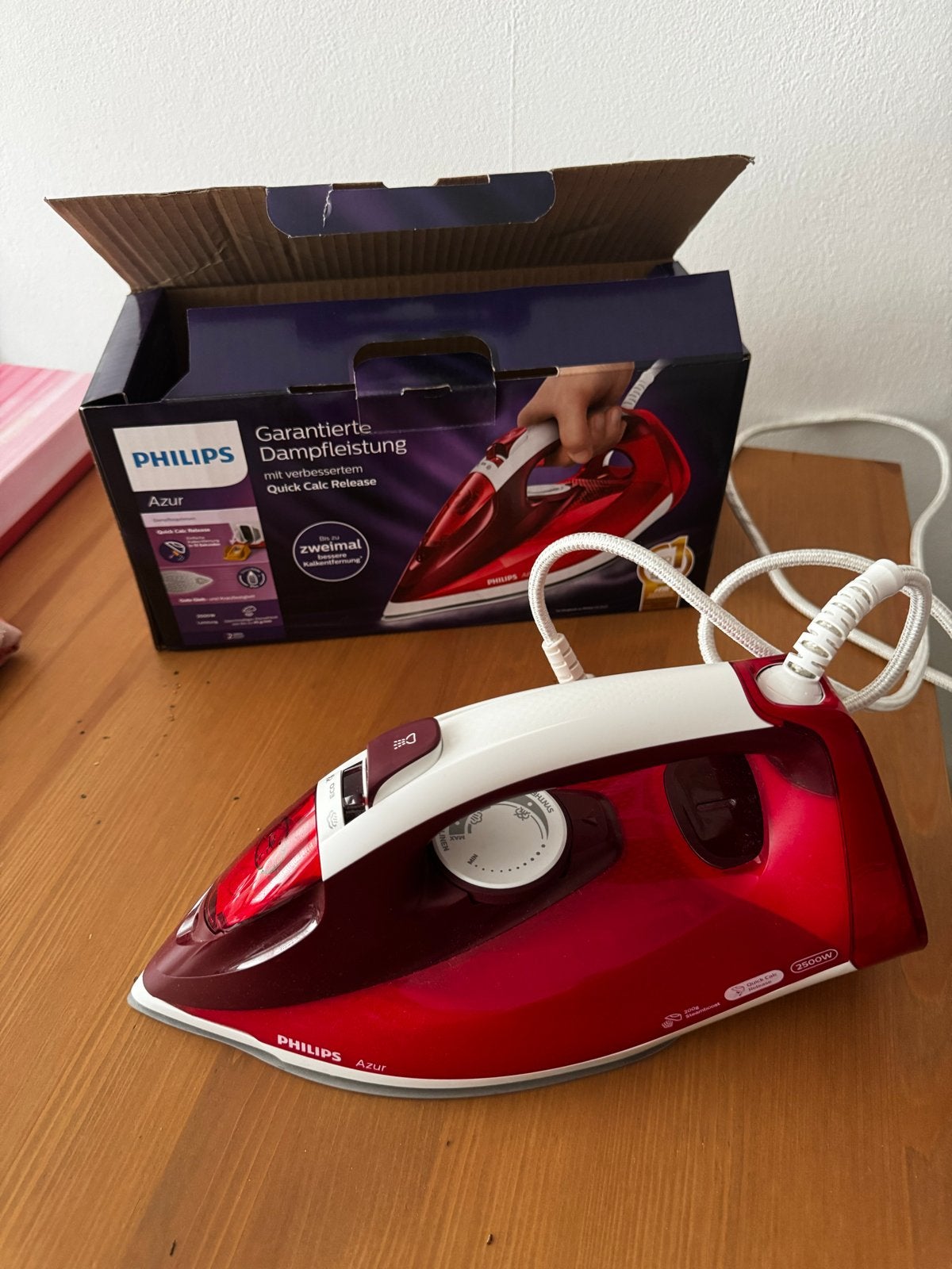 Philips Azur strijkijzer / strijkbout, Ophalen, Strijkijzer met snoer, Gebruikt, Nvt