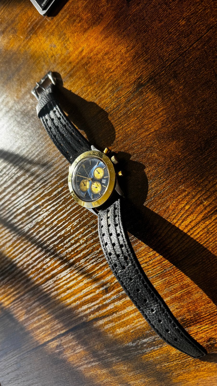 Zenith De Luca El Primero Chronograph 18k goud Vintage, Ophalen of Verzenden, Gebruikt, Goud, Goud