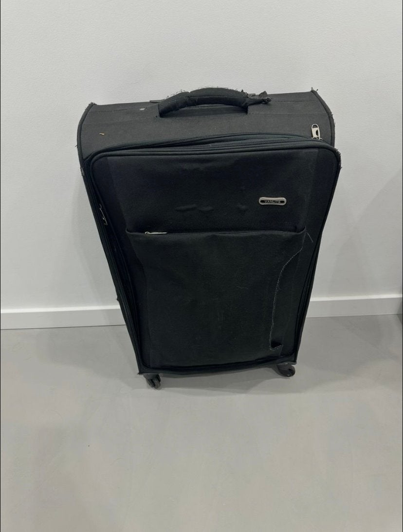 Grote zwarte koffer 90 LT met wieltjes en uitschuifbaar hand, Ophalen, Gebruikt, 45 tot 55 cm, 70 cm of meer