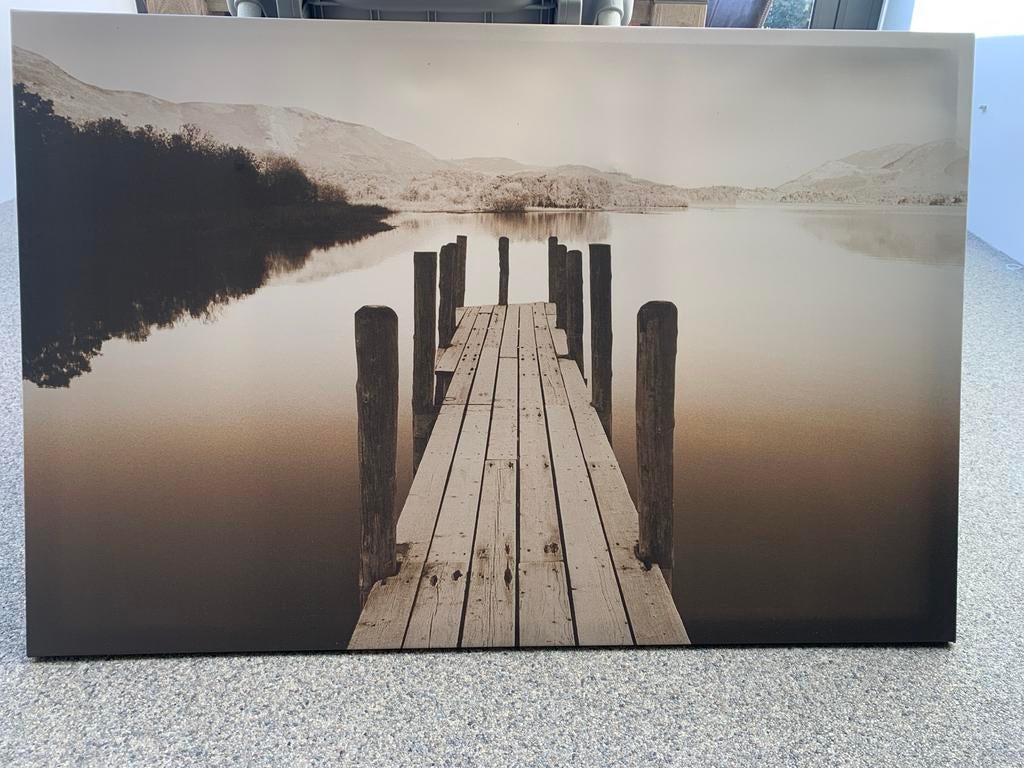 Gratis afhalen! Landschapsfoto in sepia tinten  - 78x118 cm, Ophalen, Zo goed als nieuw, 100 tot 125 cm, Foto of Poster