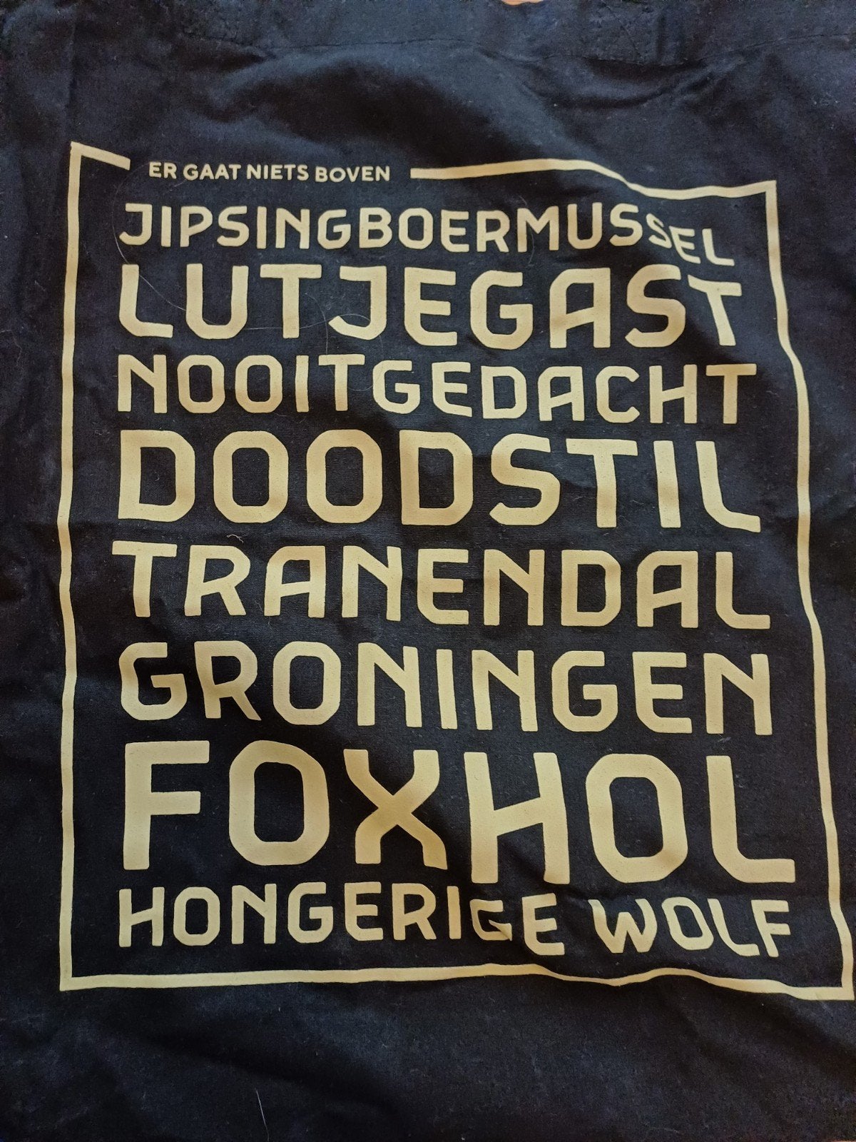 Canvastas Groningen, Sieraden, Tassen en Uiterlijk, Tassen | Damestassen, Ophalen, Zo goed als nieuw, Zwart, Shopper