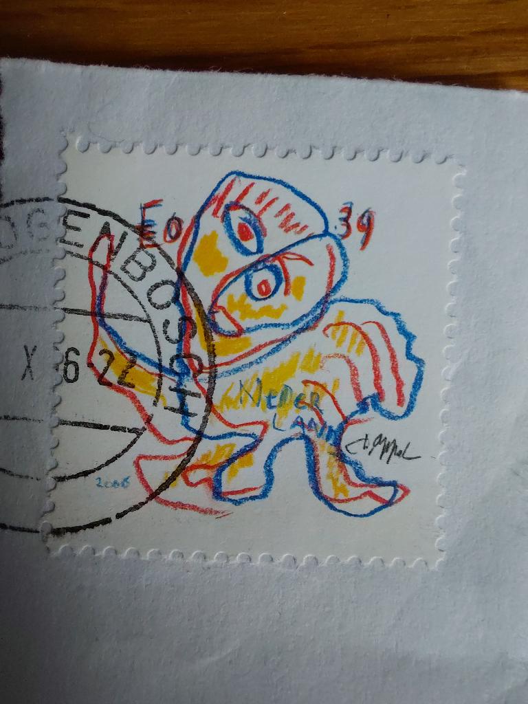 Nederland kunst Karel Appel, Verzenden, Gestempeld
