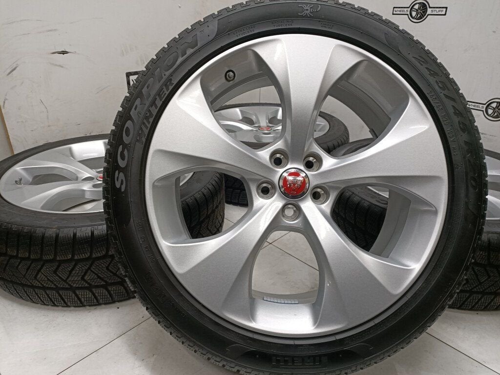 Jaguar lichtmetaal velgen 20"inch met winterbanden 5x108, Auto-onderdelen, Banden en Velgen, Ophalen, Gebruikt, 20 inch, Banden en Velgen