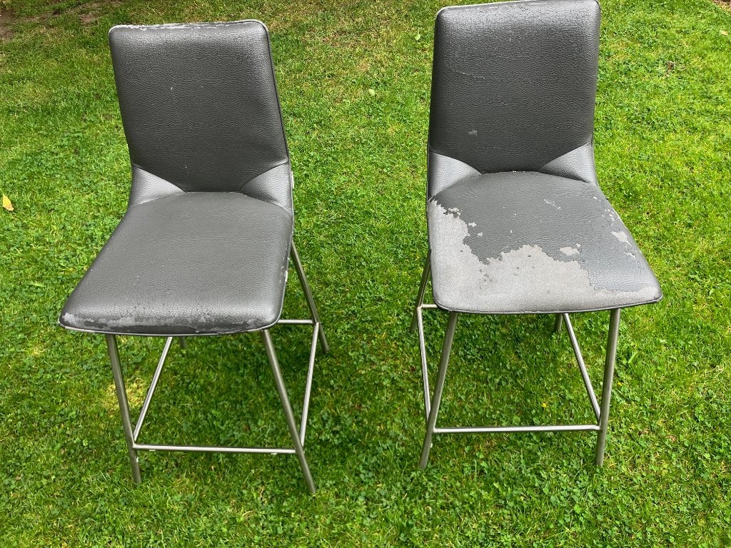 Grijze Xooon draaibare barkrukken, Huis en Inrichting, Barkrukken, Ophalen, Gebruikt, Met voetsteun, 90 cm of meer