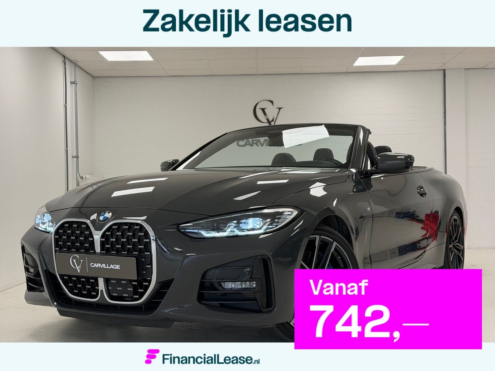 BMW 4 Serie Cabrio 430i M-Sport | Dravit grau | Nekverwarmin, Automaat, 1998 cc, Gebruikt, Zwart