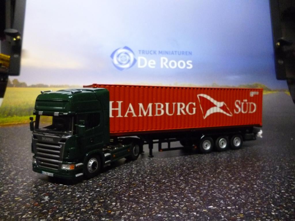 NZG Scania R serie met Hamburg Sud container, Hobby en Vrije tijd, Modelauto's | 1:50, Ophalen of Verzenden, Nieuw, Hijskraan, Tractor of Landbouw