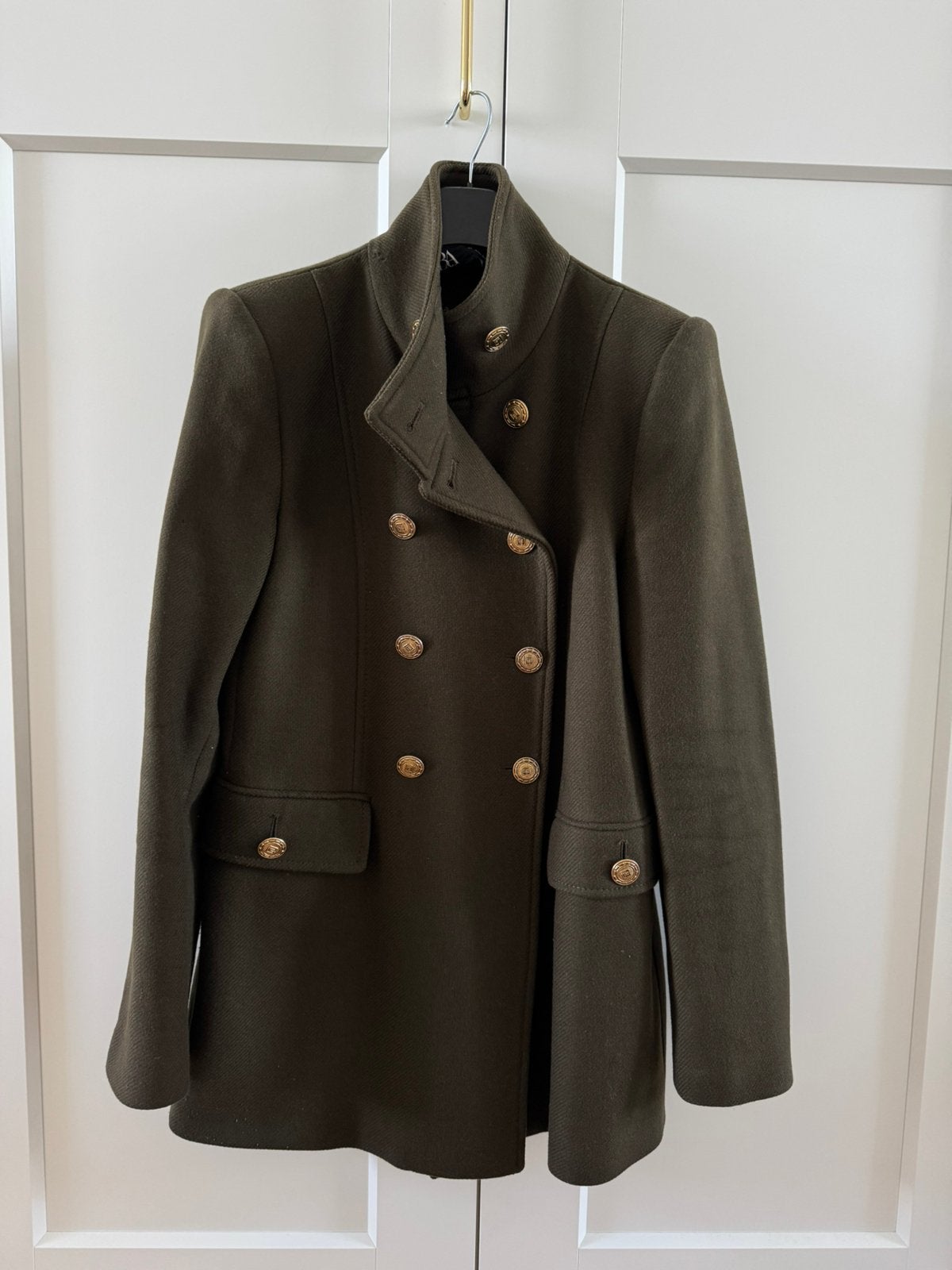 Donkergroene mantel Zara, Kleding | Dames, Verzenden, Zo goed als nieuw, Maat 36 (S), Groen