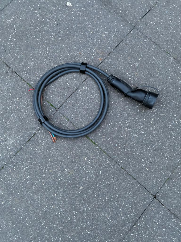 Laadkabel type 2 stekker 1 fase open einde 3 meter, Ophalen of Verzenden, Zo goed als nieuw, Elektrisch