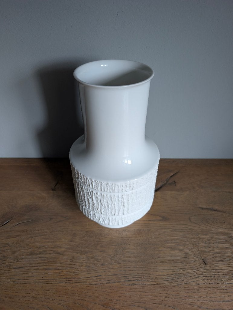 Witte porseleinen "Arcta" vaas - Thomas Porzellan 24cm, Huis en Inrichting, Met patroon/structuur, Wit, Zo goed als nieuw, Steen/keramiek