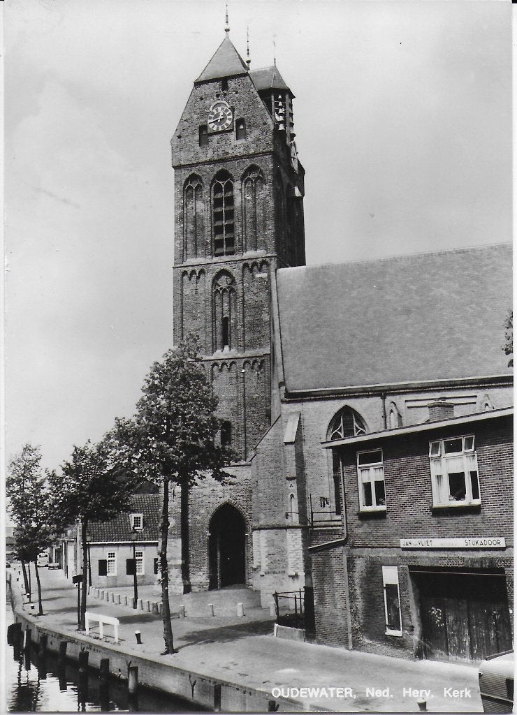 Pa623 ongelopen ansichtkaart oudewater ned. Herv. Kerk, Verzamelen, Ophalen of Verzenden, 1920 tot 1940, Ongelopen