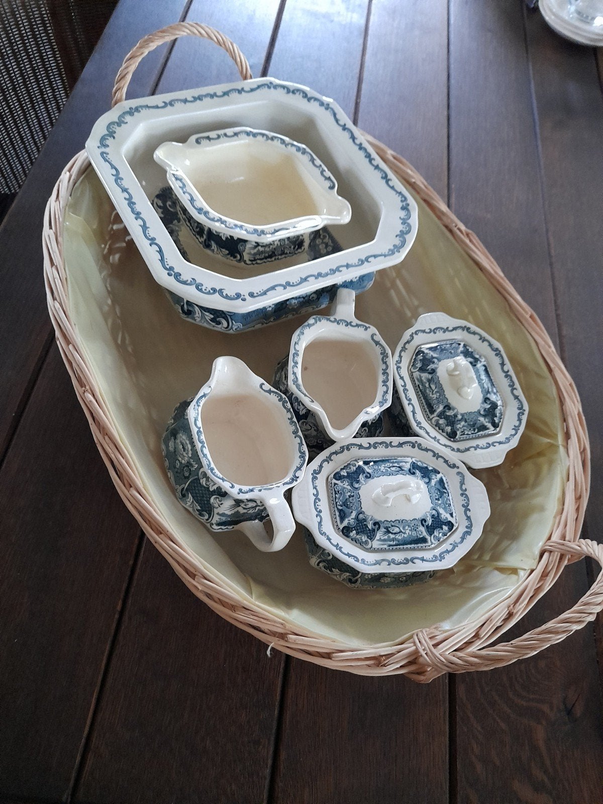 Antiek Victoria Maastricht servies - Blauw/Wit, Antiek en Kunst, Antiek | Servies los, Ophalen of Verzenden