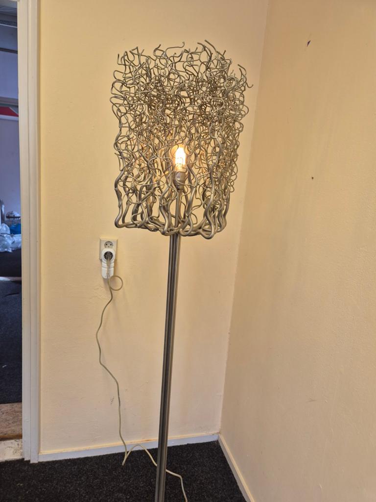 Van Brand en Egmond vloerlamp (nieuw €2000), Ophalen, Gebruikt, Modern, Industrieel, Metaal