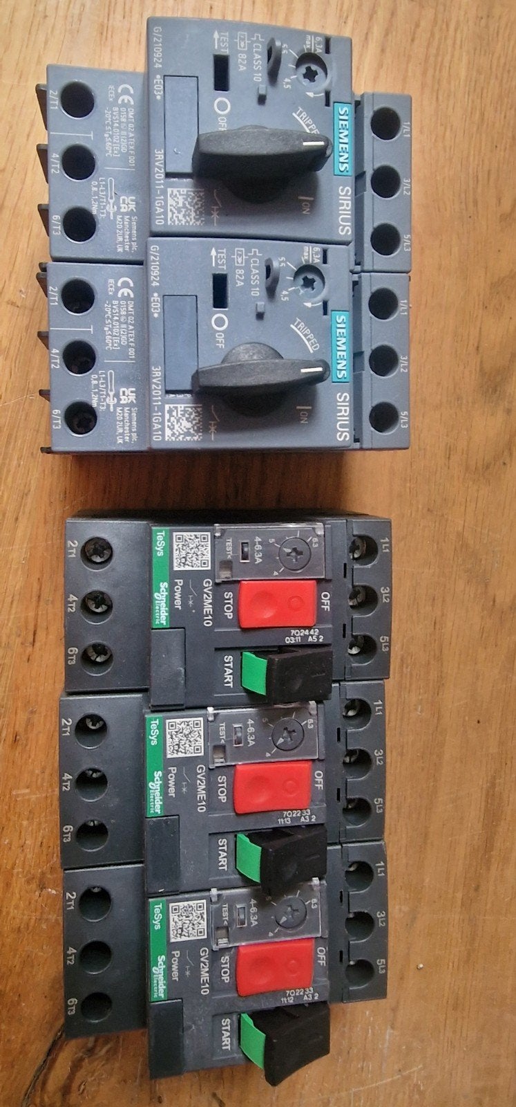 5 Motorbeveiligingsschakelaars 4-6.3A (Siemens & Schneider), Hobby en Vrije tijd, Ophalen of Verzenden, Zo goed als nieuw