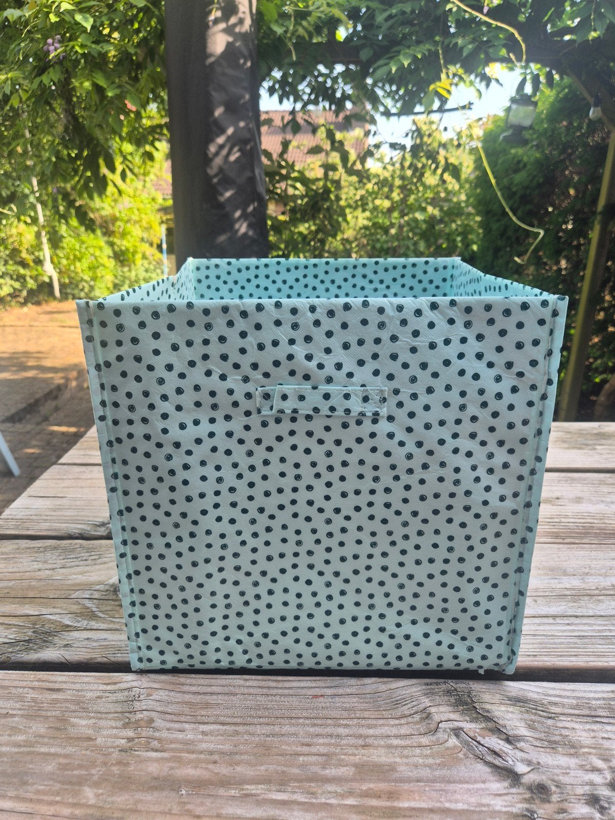 Opvouwbare opbergbox met stippenpatroon, Gebruikt, Minder dan 50 cm, Ophalen of Verzenden, Minder dan 50 cm