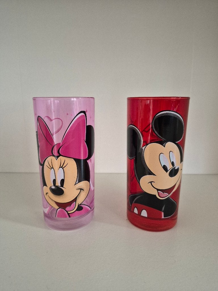 Drinkglazen Disneyland Parijs, Ophalen, Mickey Mouse, Zo goed als nieuw, Servies