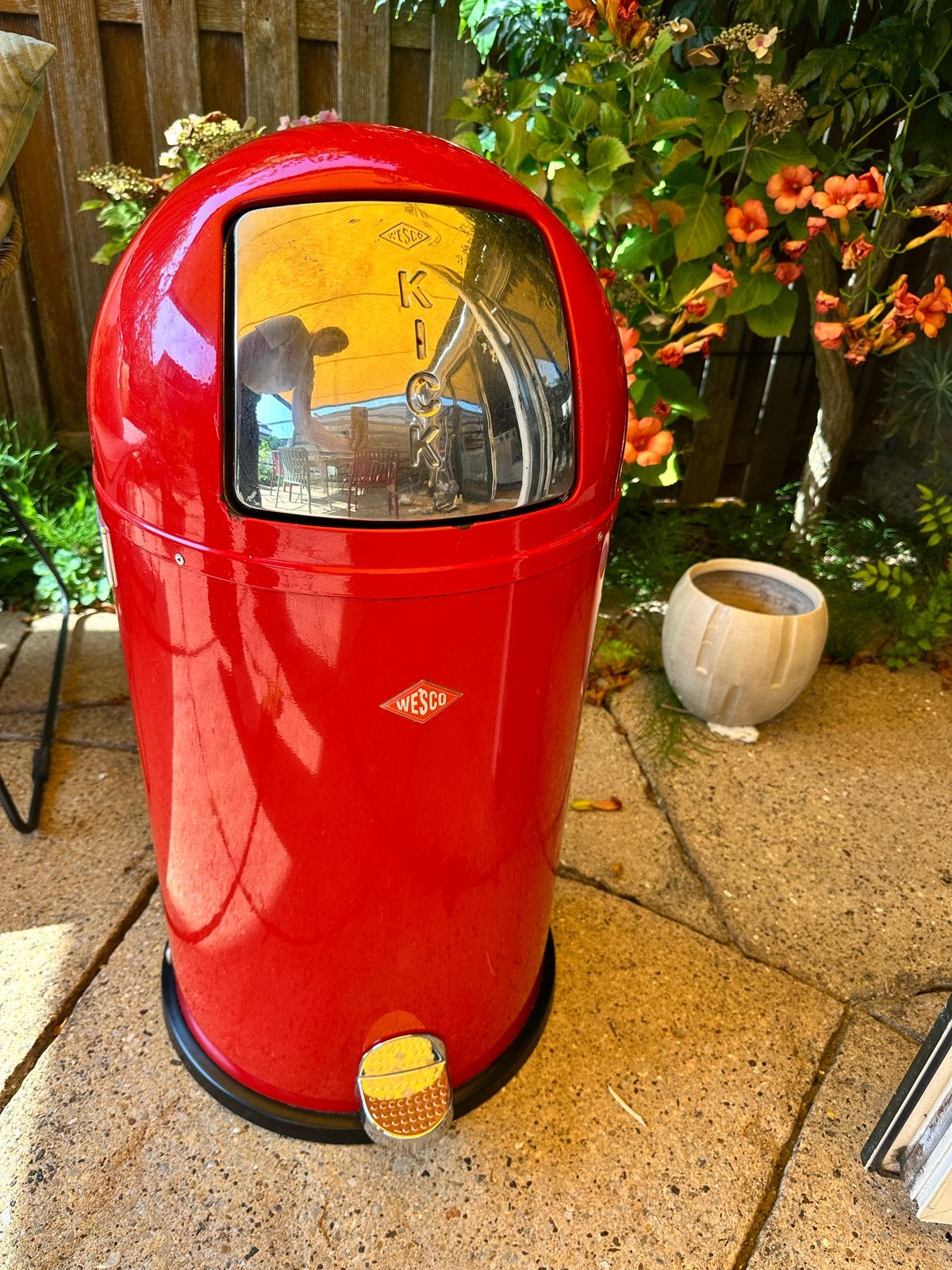 Wesco Kickmaster afvalemmer pedaalemmer Rood - 40L, Ophalen, 50 – 75, Gebruikt, Met pedaal