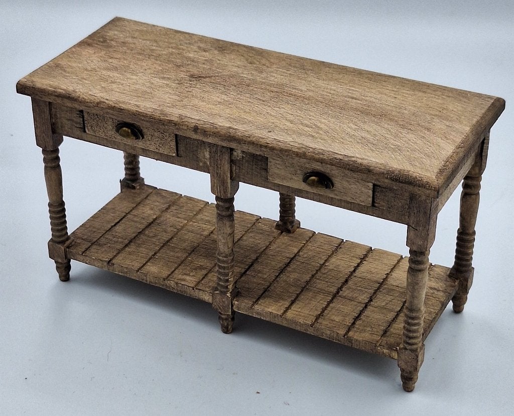 Brocante tafel met 4 lades, nieuw, voor het poppenhuis, Ophalen of Verzenden, Nieuw, Poppenhuis