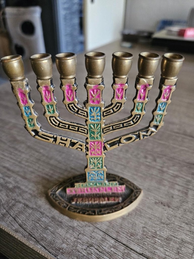 Decoratieve Menora - Heilig Land Jeruzalem, Antiek en Kunst, Ophalen of Verzenden