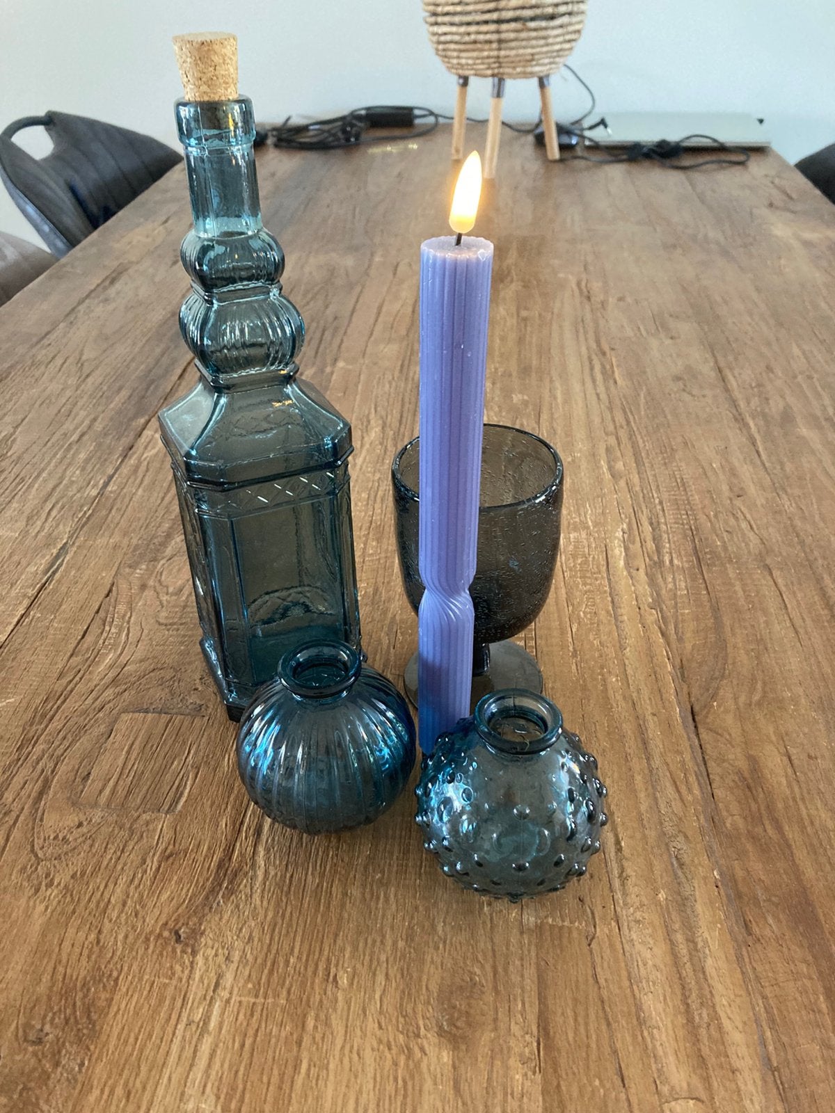 Blauwe woonaccessoires, Ophalen of Verzenden, Zo goed als nieuw, Blauw, Kaars