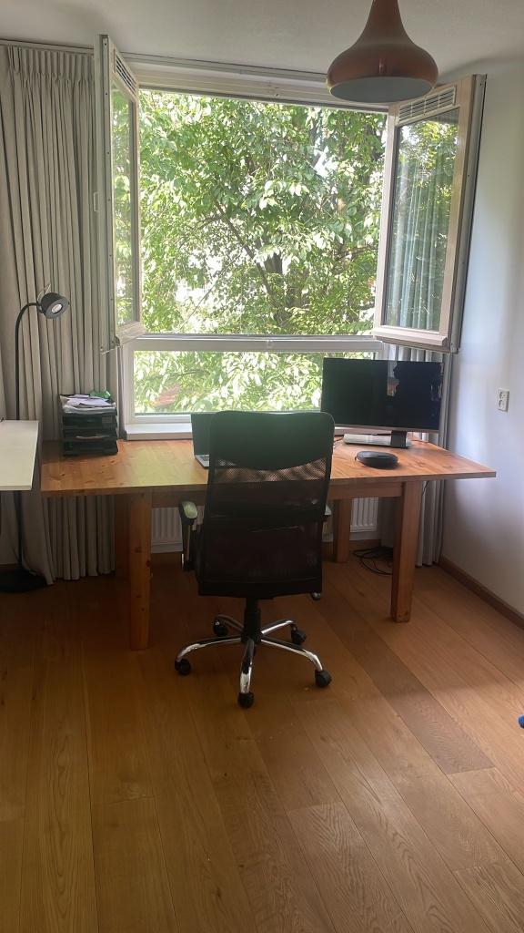 IKEA uitschuiftafel 140/220  90 cm Berk, Ophalen, Gebruikt, 200 cm of meer, 50 tot 100 cm