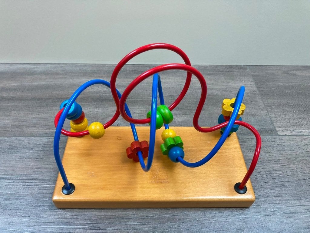 Houten kralenframe / kralenspiraal, Kinderen en Baby's, Speelgoed | Houten speelgoed, Ophalen of Verzenden, Gebruikt, Overige typen