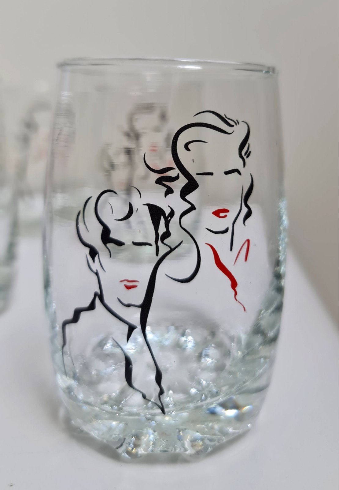 Unieke vintage jaren '80 glazen Pop-Art Patrick Nagel stijl, Ophalen