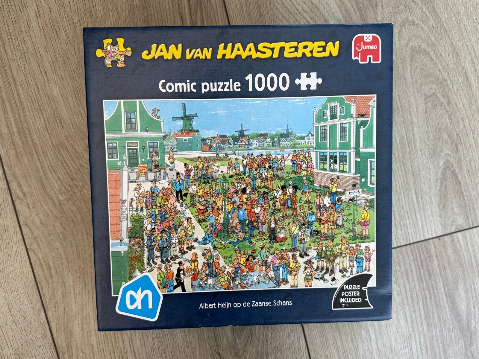 Jan van Haasteren Albert Heijn op de Zaanse Schans 1000 stuk, Ophalen of Verzenden, 500 t/m 1500 stukjes, Zo goed als nieuw, Legpuzzel