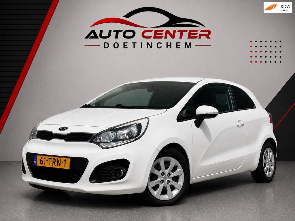 Kia Rio 1.2 CVVT Super Pack Airco, Auto's, Euro 5, Zwart, 4 cilinders, Wit