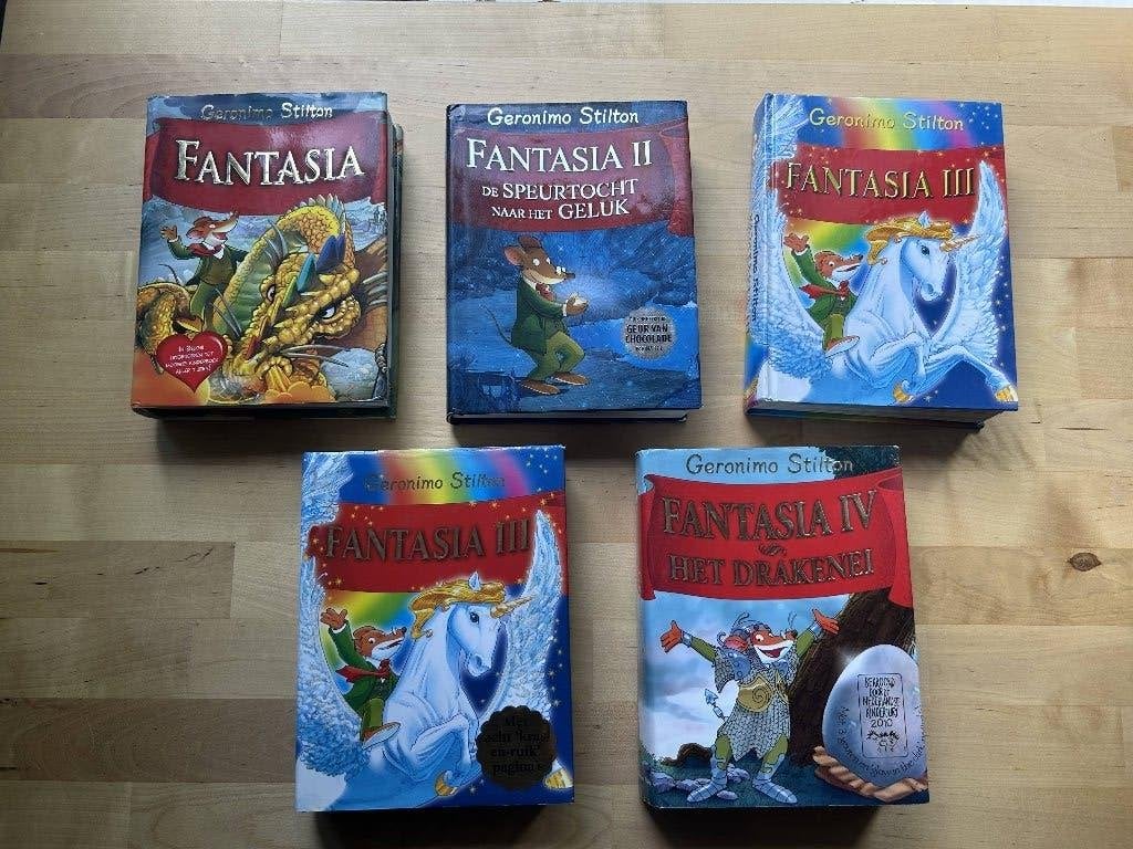Geronimo Stilton Fantasia boeken I t/m IV – €5 per stuk, Boeken, Fantasy, Verzenden, Gelezen, Geronimo Stilton