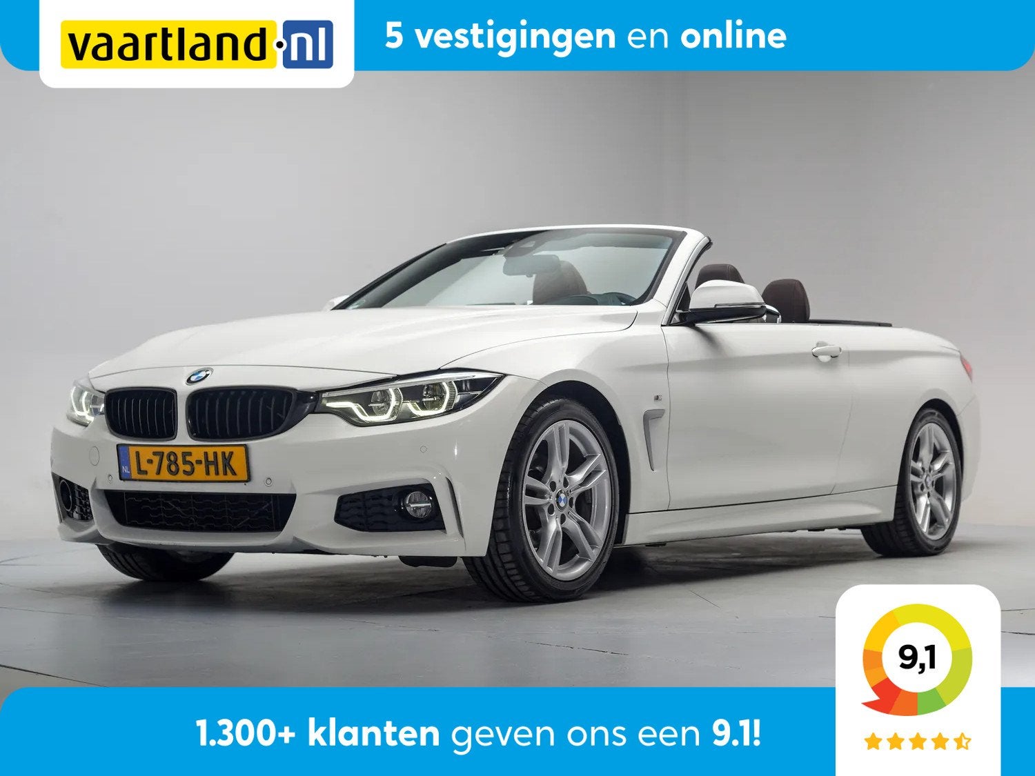 BMW 4 Serie CABRIO 420i M Sport High Executive Aut. [ Camera, Auto's, Automaat, 1998 cc, Gebruikt, Cabriolet