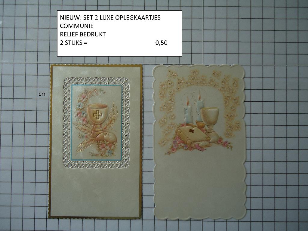 communie 2 luxe oplegkaarten parelmoer ( alleen verzenden, Ophalen, Nieuw, Kind, Knipvel