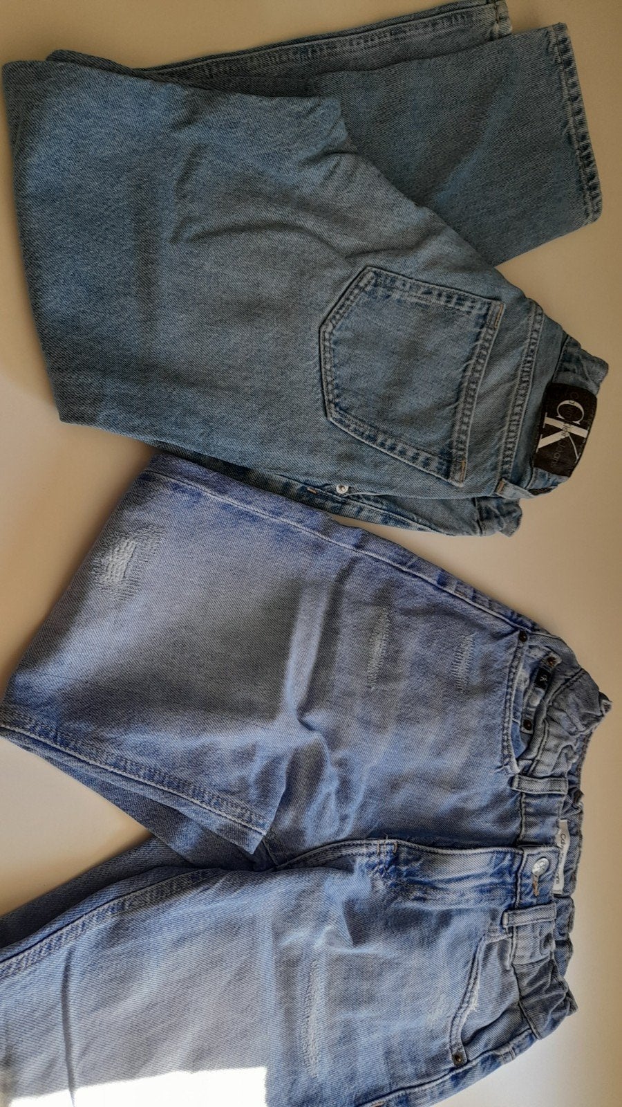 2 Calvin Klein jeans jongen maat 12 (152), Broek, Gebruikt, Calvin Klein Jeans, Ophalen of Verzenden