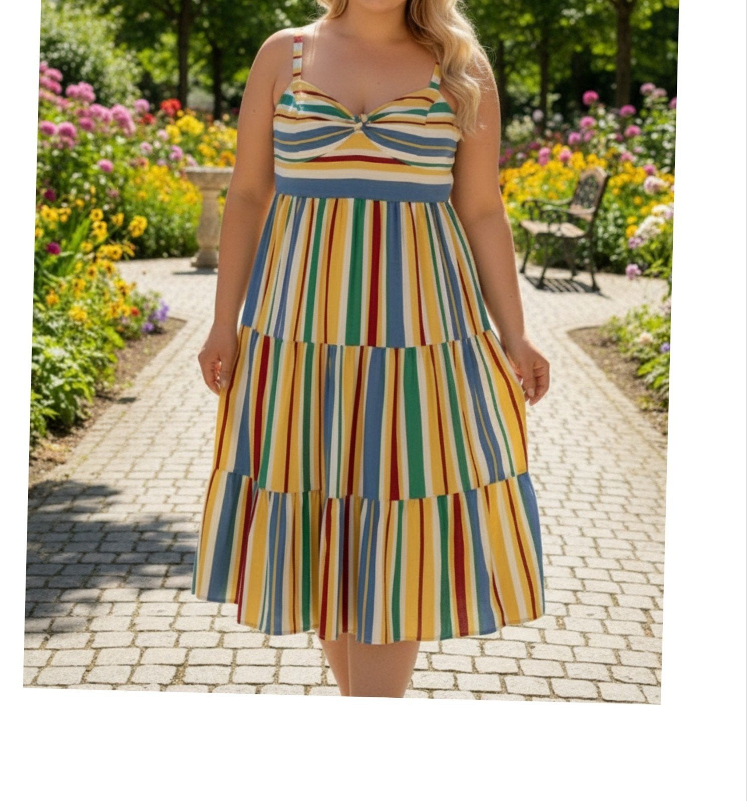Hell Bunny Solange jurk - Kleurrijke gestreepte zomerjurk, Kleding | Dames, Meerkleurig, Maat 46/48 (XL) of groter, Nieuw, Ophalen of Verzenden