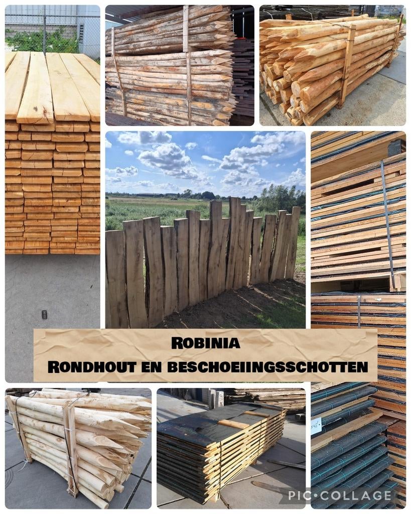 Robinia  Rondhout  palen  frans schapenhek hardhout, Ophalen, Palen, Nieuw, Hardhout