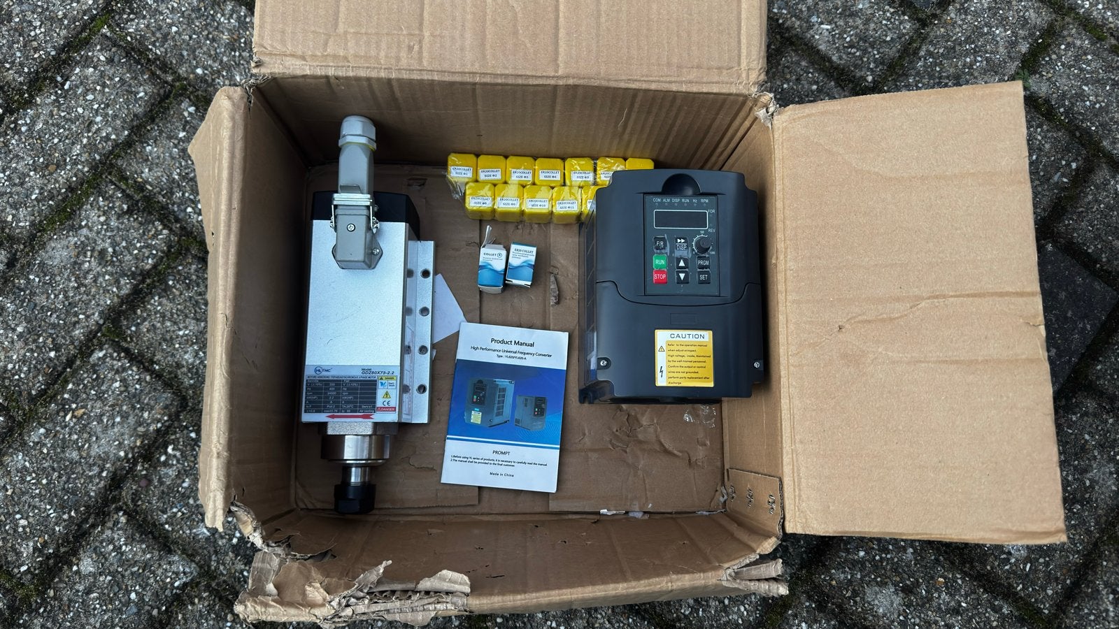 CNC-Set: HLTNC 2,2 kW Spindel (ER20)   + Frequentieregelaar, Ophalen of Verzenden
