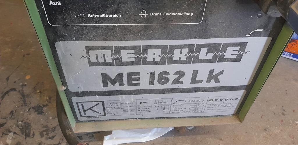 Merkle ME 162 LK MIG/MAG Lasapparaat met gasfles, Ophalen of Verzenden, Gebruikt, Minder dan 150 ampère, Co2