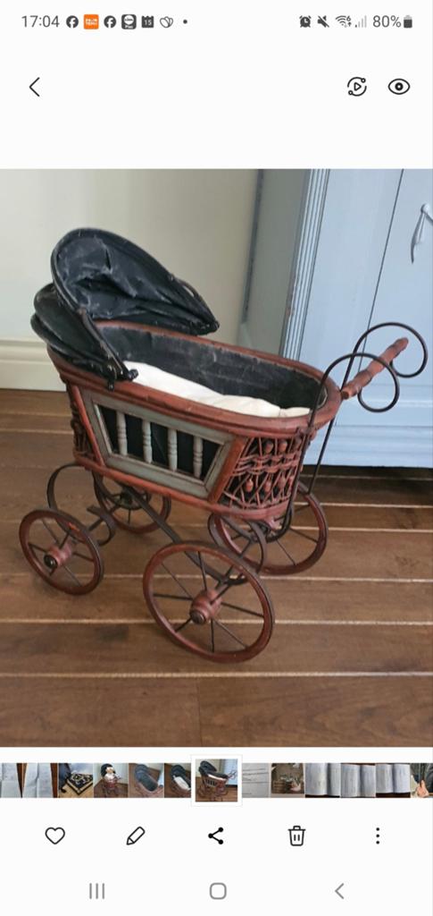 Oude  Poppewagen zonder  beer, Ophalen of Verzenden