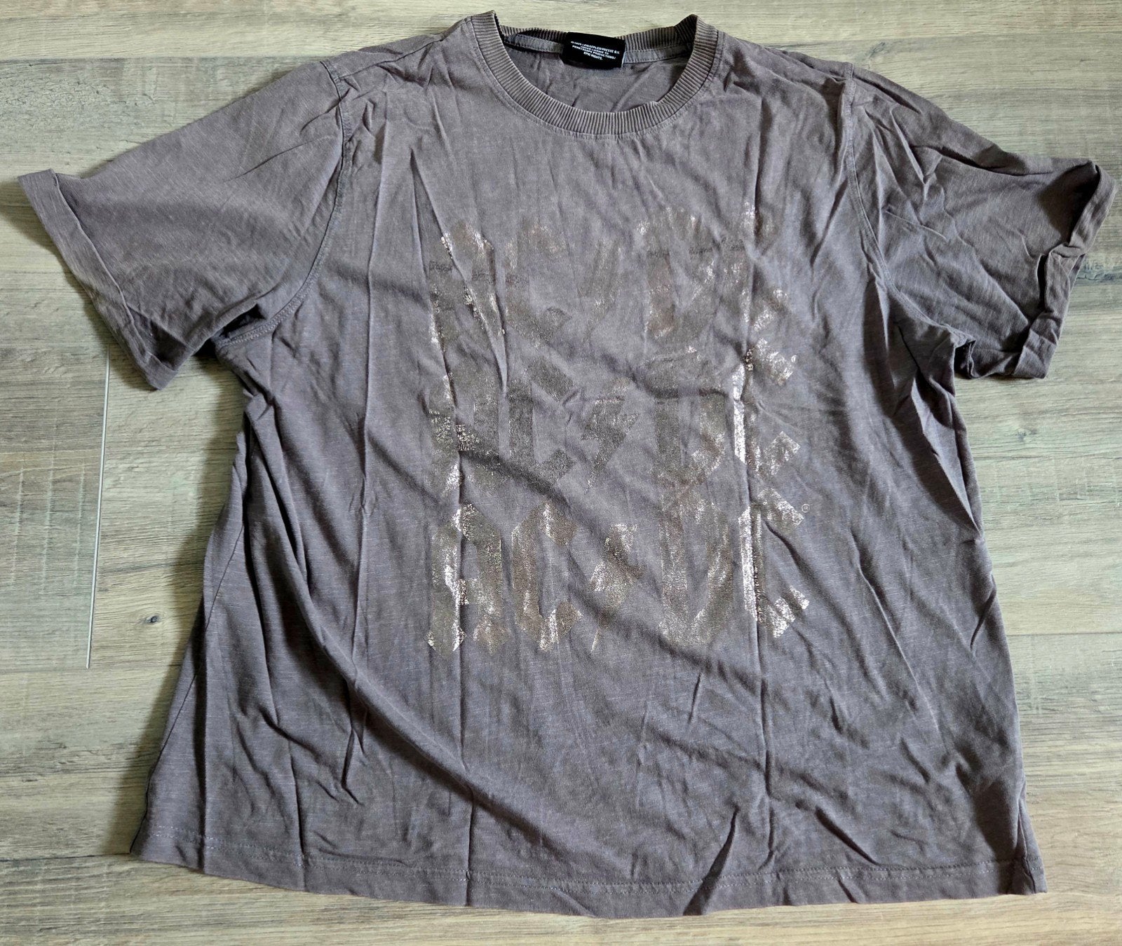 AC/DC T-shirt met print - Maat L (5), Ophalen of Verzenden, Gedragen, Grijs