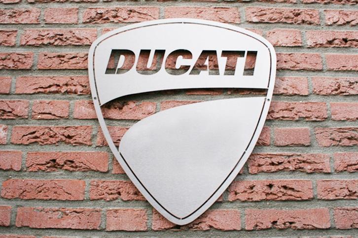 Uniek Ducati RVS logo 43cm x 53cm, Ophalen of Verzenden, Nieuw
