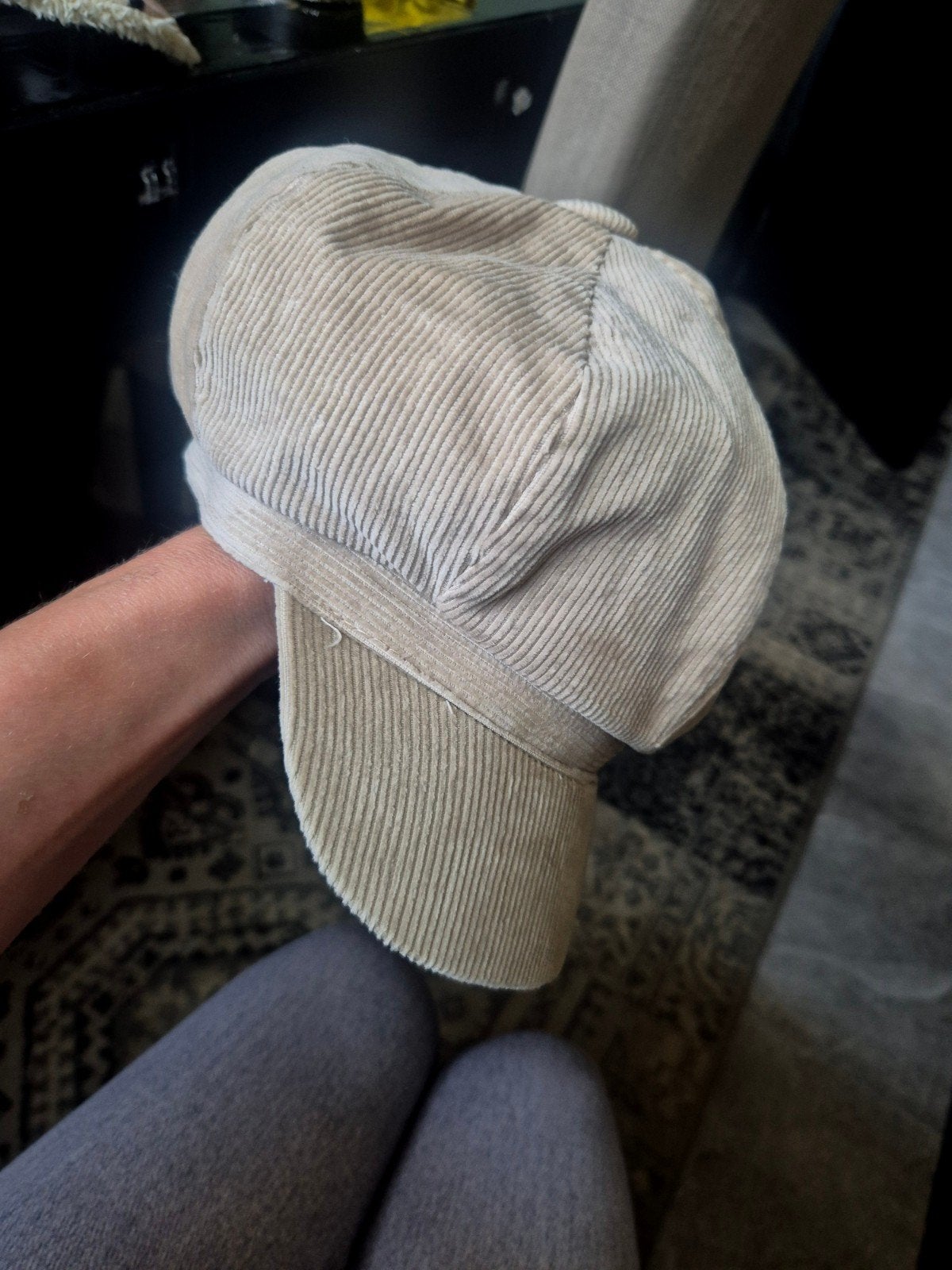 Stijlvolle Corduroy Bakkerspet - Beige, One size fits all, Ophalen of Verzenden, Pet, Onbekend