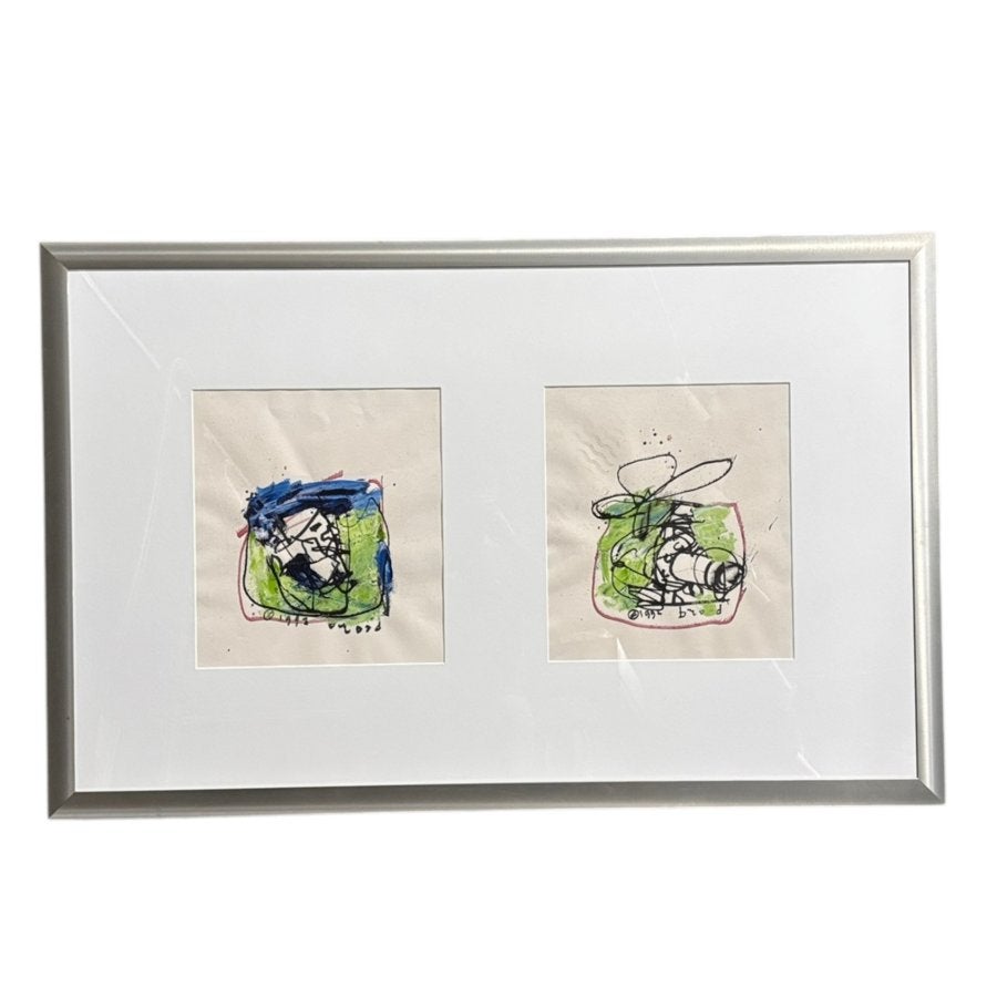 Herman Brood (1946-2001) - twee tekeningen, Ophalen of Verzenden, Tekening, Overige technieken, Achter glas