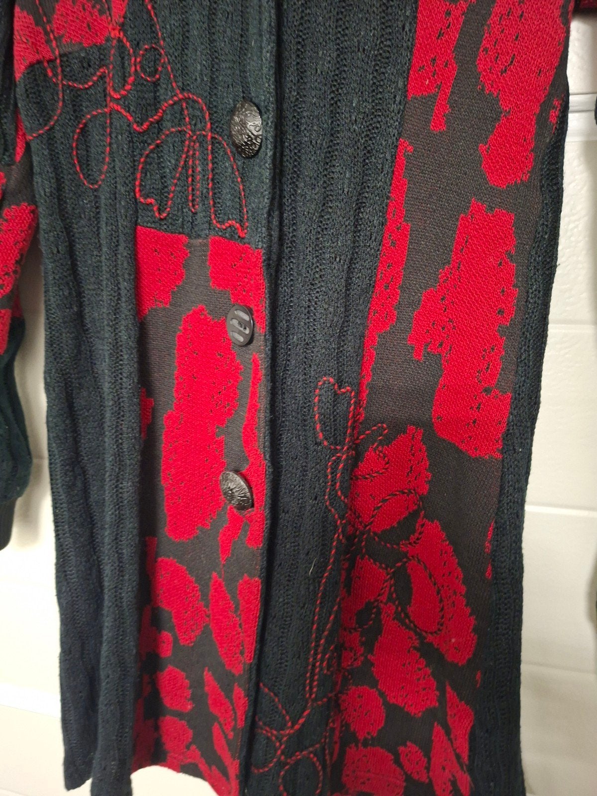 101 Idees vest met bontkraag en bloemenprint - Maat M, Maat 38/40 (M), Zwart, Ophalen of Verzenden, 101 Idees