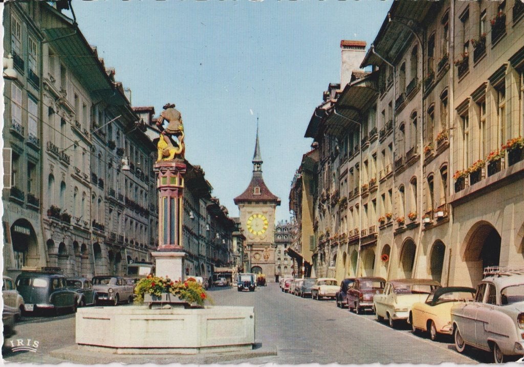 Zwitserland, Bern met auto's , Porsche 356 Cabriolet, Verzamelen, Ansichtkaarten | Buitenland, Ongelopen, Overig Europa, 1960 tot 1980