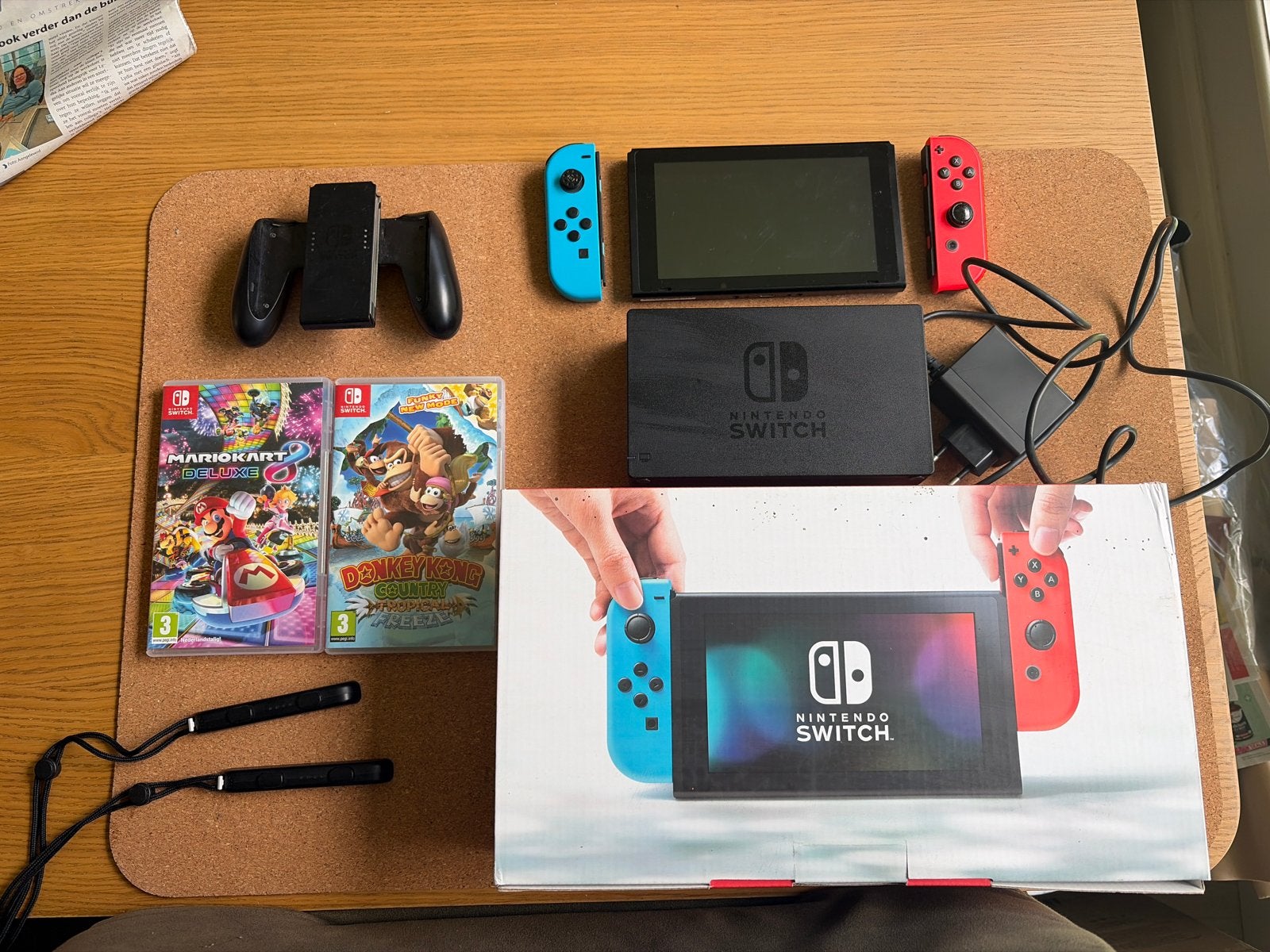Nintendo Switch met 2 games, Met 2 controllers, Ophalen of Verzenden, Switch Original, Gebruikt